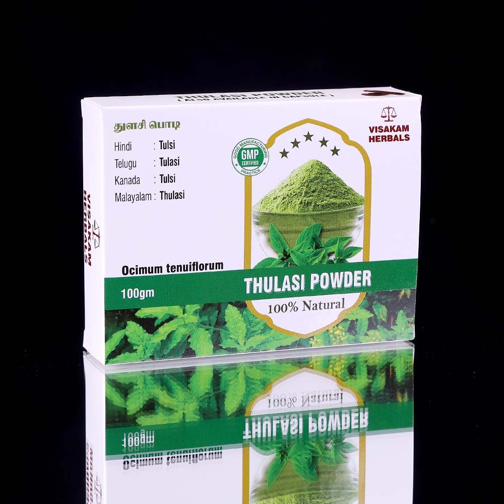 012-SHP095-BOX-front-Thulsi-Powder-துளசி-இலை-பொடி Thulsi Powder துளசி இலை பொடி - Image 1