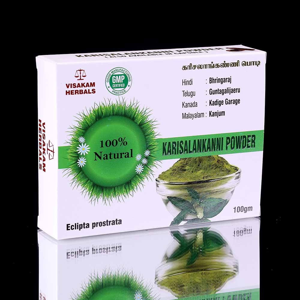 102-SHP027-BOX-karisalankanni-front Karisalai Powder (karisalankanni) கரிசாலை பொடி - Image 1